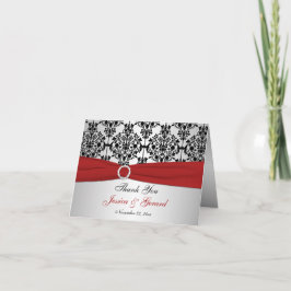 DRUCKTE RIBBON Red Silver Black Danke Karte II