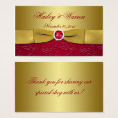 DRUCKTE RIBBON Rot, Gold Floral Gefallen Tag (Vorne & Hinten)