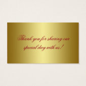 DRUCKTE RIBBON Rot, Gold Floral Gefallen Tag (Rückseite)