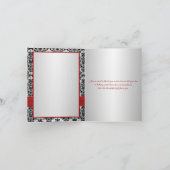 DRUCKTE RIBBON Rot-Grau-Schwarz-Foto Danke-Karte Dankeskarte (Innenseite)