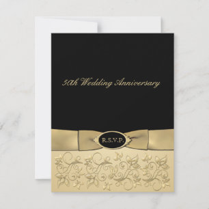 DRUCKTE RIBBON RSVP-Karte zum 50-jährigen Jubiläum RSVP Karte