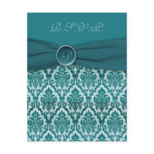 DRUCKTE RIBBON-Vintage Aquamarine Damaskus-Antwort