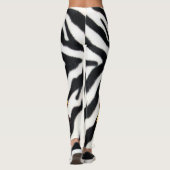 DRUCKTE SCHWARZ-WEISSE ZEBRA-HAUT MIT SONNENBLUMEN LEGGINGS (Rückseite)