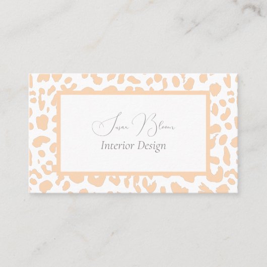 DruckVisitenkarte mit weißem Leopard, rosa Visitenkarte (Vorderseite)