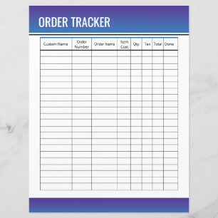Druckvorlage für den Ordertracker