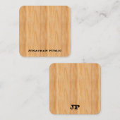 Druckvorlage für Mit Monogramm Holzschau Mitteilungskarte (Vorne/Hinten)