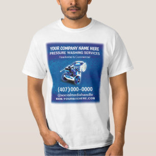 Druckvorlage (Power) Waschen und Reinigung T-Shirt