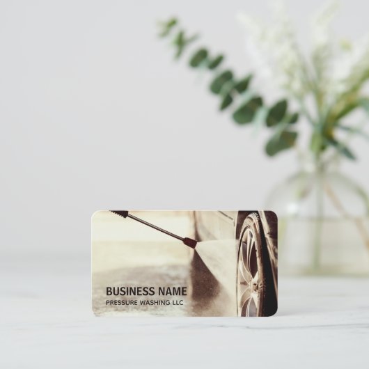 Druckwaschanlage Power des Autos waschen Reinigung Visitenkarte (Stehend Vorderseite)