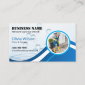 Druckwaschanlage Power Wash Blue Reinigungsservice Visitenkarte (Vorderseite)