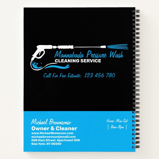 Druckwaschansprühgerät Notizblock (Rückseite)