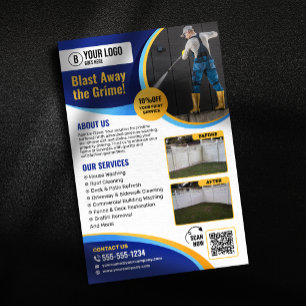 Druckwäsche Haus Fensterreinigung Kraftwäsche Flyer