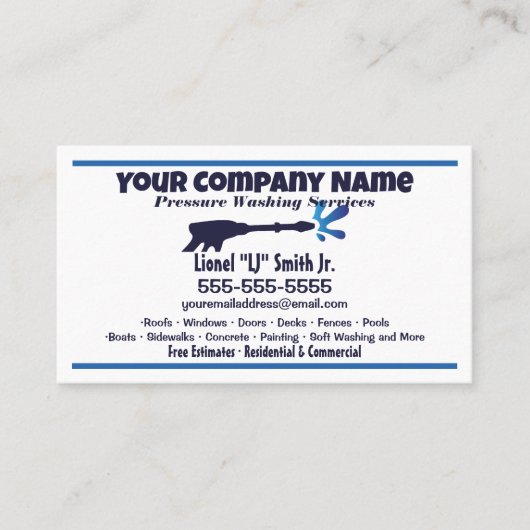 Druckwäsche Visitenkarte (Vorderseite)