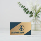 Druckwäschelogo Navy Blue & Gold Visitenkarte (Stehend Vorderseite)