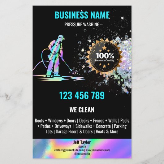 Druckwaschen des Powers Autostraßenreinigung Flyer (Vorne)