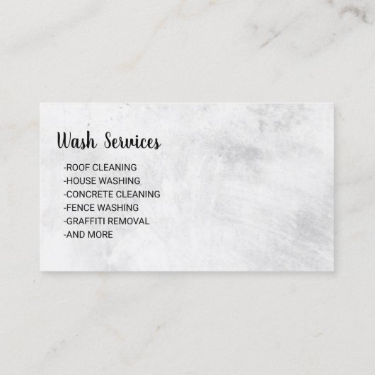 Druckwaschen des Powers Waschfenster Reinigung Visitenkarte (Rückseite)