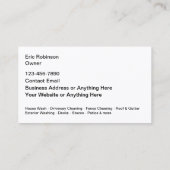 Druckwaschen & Reinigen glänzender Visitenkarten Visitenkarte (Rückseite)