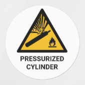 Druckzylinderwarnung, Druckkanister Etiketten (Design 2)