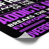 Drug Abuse Purple Ribbon Addict Overdose Awareness Poster (Ecke)
