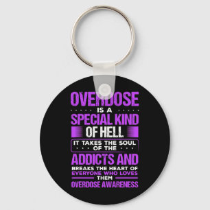 Drug Abuse Purple Ribbon Addict Overdose Awareness Schlüsselanhänger