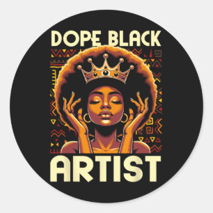 Drug Black Artist Afro American Art Teacher Afro Runder Aufkleber