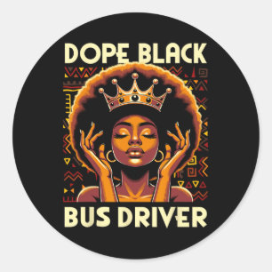 Drug Black Bus Driver African American Afro Melani Runder Aufkleber