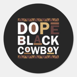 Drug Black Cowboy Retro Juneteente Black History Runder Aufkleber