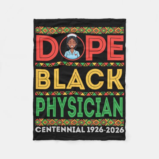 Drug Black Physician Centennial 1926 2026 Black Hi Fleecedecke (Vorderseite)