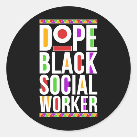 Drug Black Social Worker African American Social W Runder Aufkleber (Vorderseite)