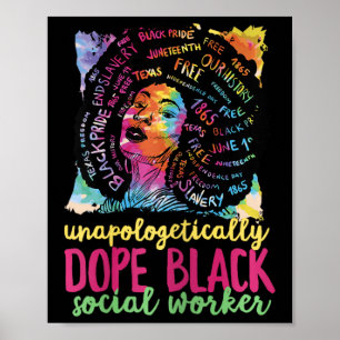Drug Black Social Worker Black History Monat und J Poster