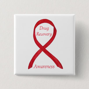 Drug Erholung Awareness Ribbon Custom Button