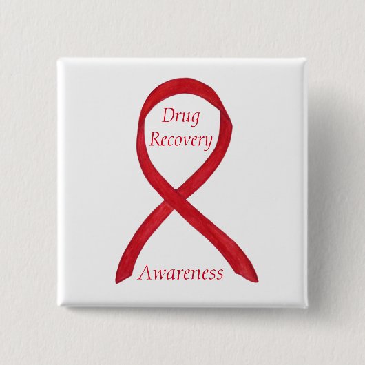 Drug Erholung Awareness Ribbon Custom Button (Vorderseite)