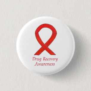 Drug Erholung Awareness Ribbon Custom Button