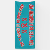 Drug Free Healthme Red Ribbon Werbeaktion Banner (Vertikal)