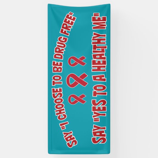 Drug Free Healthme Red Ribbon Werbeaktion Banner (Vertikal)