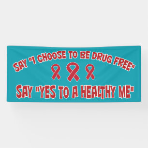 Drug Free Healthme Red Ribbon Werbeaktion Banner