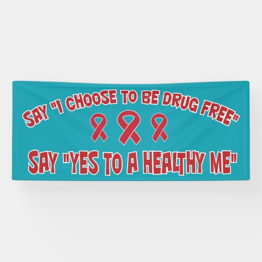 Drug Free Healthme Red Ribbon Werbeaktion Banner (Horizontal)
