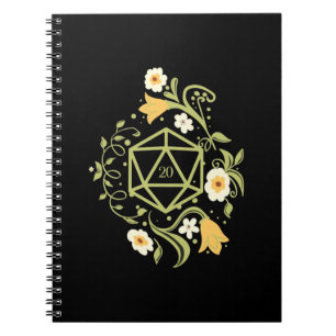 Druid D20 Würfel Pflanze und Blume Tablette RPG Notizblock
