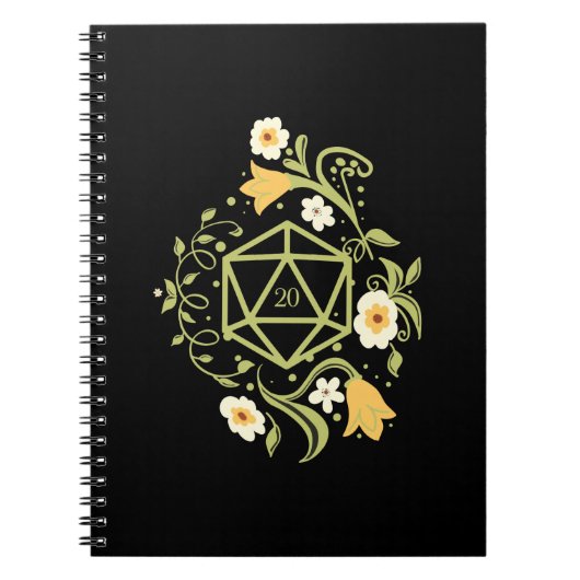 Druid D20 Würfel Pflanze und Blume Tablette RPG Notizblock (Vorderseite)
