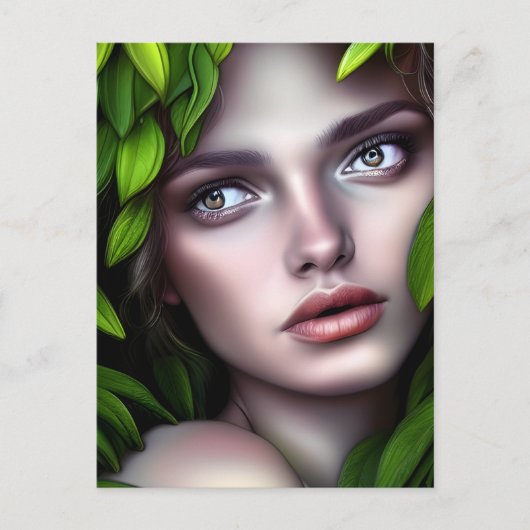 Druid Nature Goddess Woman Fantasy Art Postkarte (Vorderseite)