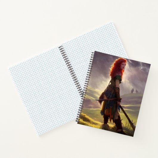 Druid Warrior Princess Fantasy Art Graph Notebook Notizblock (Innenseite)