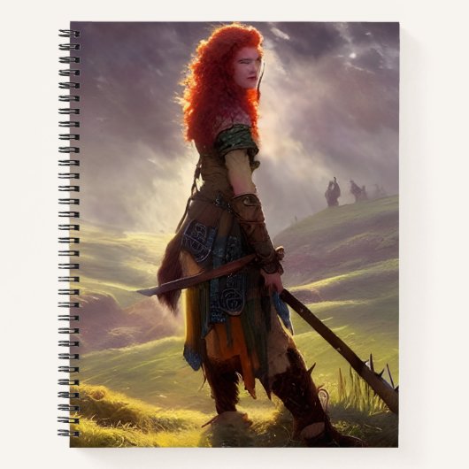 Druid Warrior Princess Fantasy Art Graph Notebook Notizblock (Vorderseite)