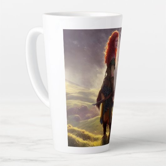 Druid Warrior Princess Fantasy Art Milchtasse (Linke Ecke)