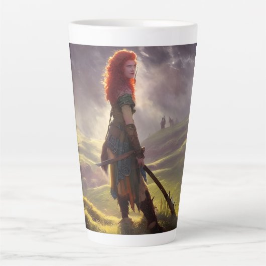 Druid Warrior Princess Fantasy Art Milchtasse (Vorderseite)