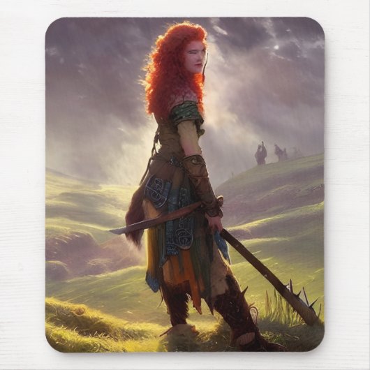 Druid Warrior Princess Fantasy Art Mousepad (Vorne)
