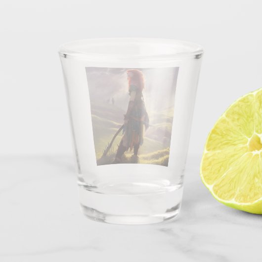 Druid Warrior Princess Fantasy Art Schnapsglas (Rückseite)