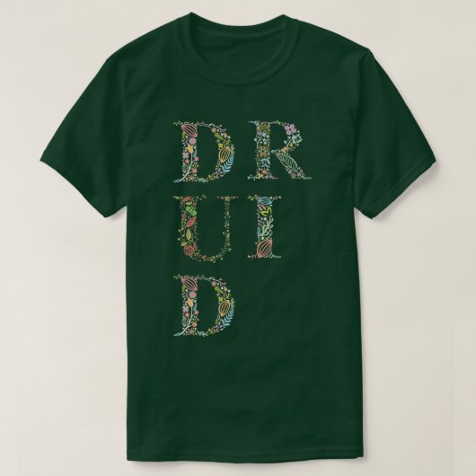 Druide Blume Typografie T-Shirt (Design vorne)