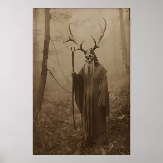 Druide des Waldes, Vintage-Fotografie, Kunst Poster (Vorne)