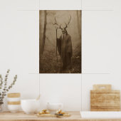 Druide des Waldes, Vintage-Fotografie, Kunst Poster (Küche)