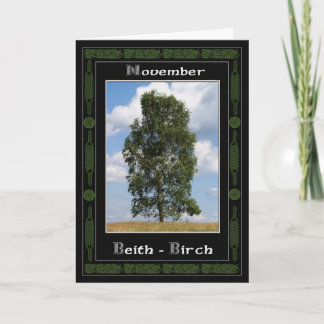 Druide-Geburtstags-Baum-Symbole Novembers Karte
