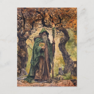 Druide keltische Weiße Priester der Natur Postkarte